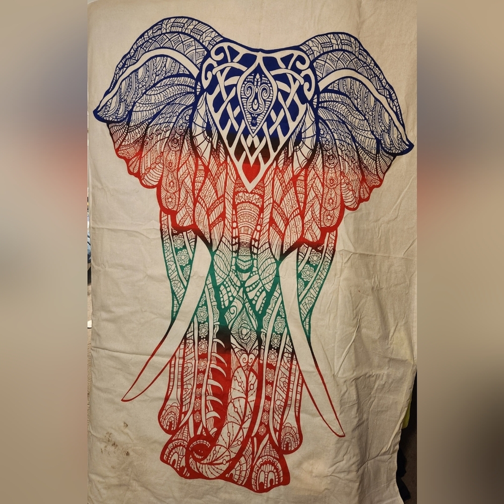 Colorful Elephant Tapestry Wall Art